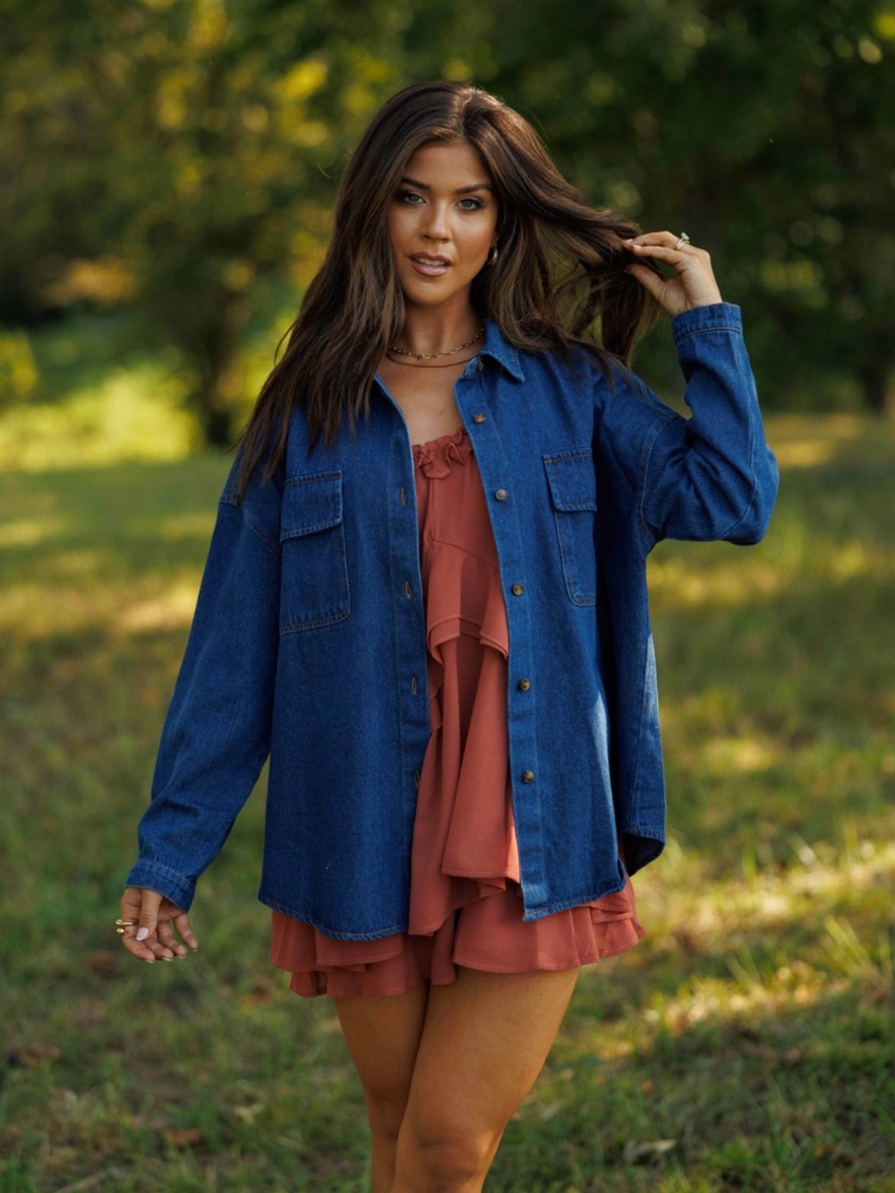 Classic Denim Shacket - Blue